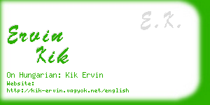 ervin kik business card